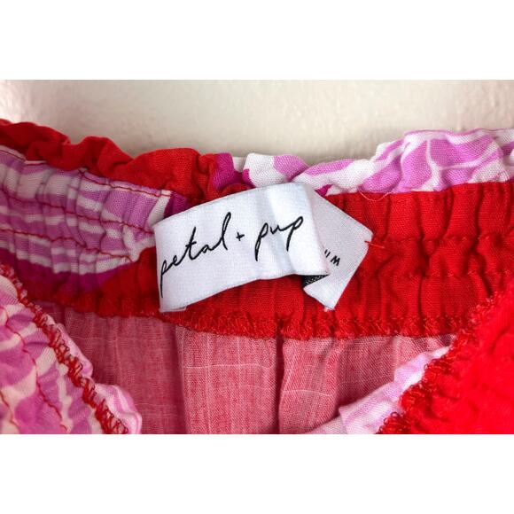 Petal & Pup Sybel Midi Dress Size Medium in Red Pink Floral - Picture 13 of 16